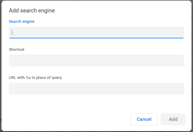 Chrome Add Search Engine