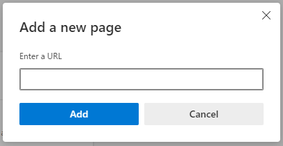Edge Settings Start home and new tabs Add new page